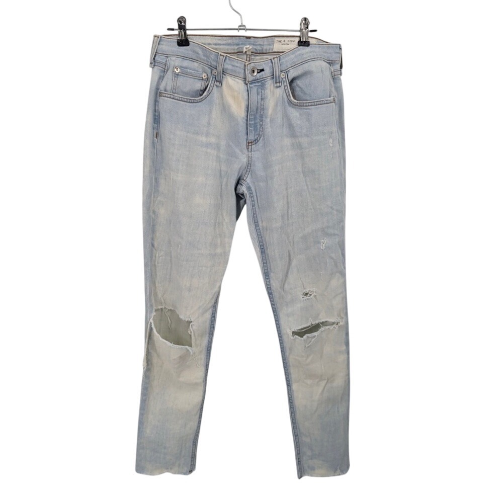 Rag and bone women's cate Mid rise, ankle skinny light wash, distressed, size 28